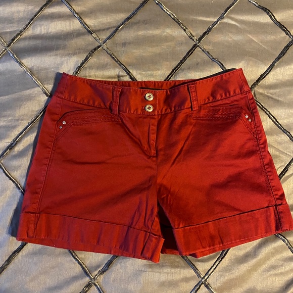 red dressy shorts